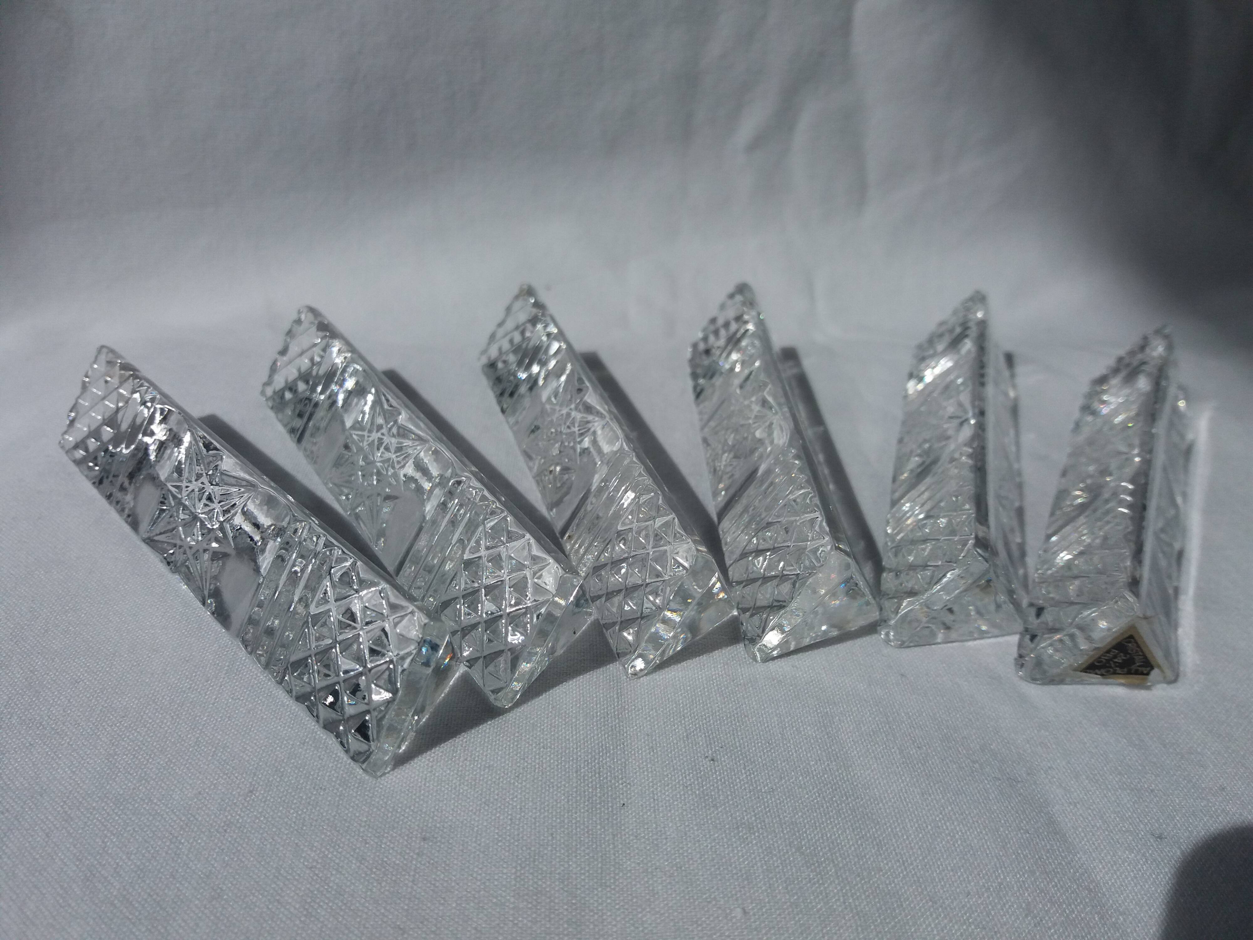 6 knife holders in cut crystal