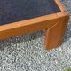 Coffee table from Regain in solid elm with a smoked glass top.