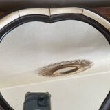 Heart-shaped bone and brass mirror