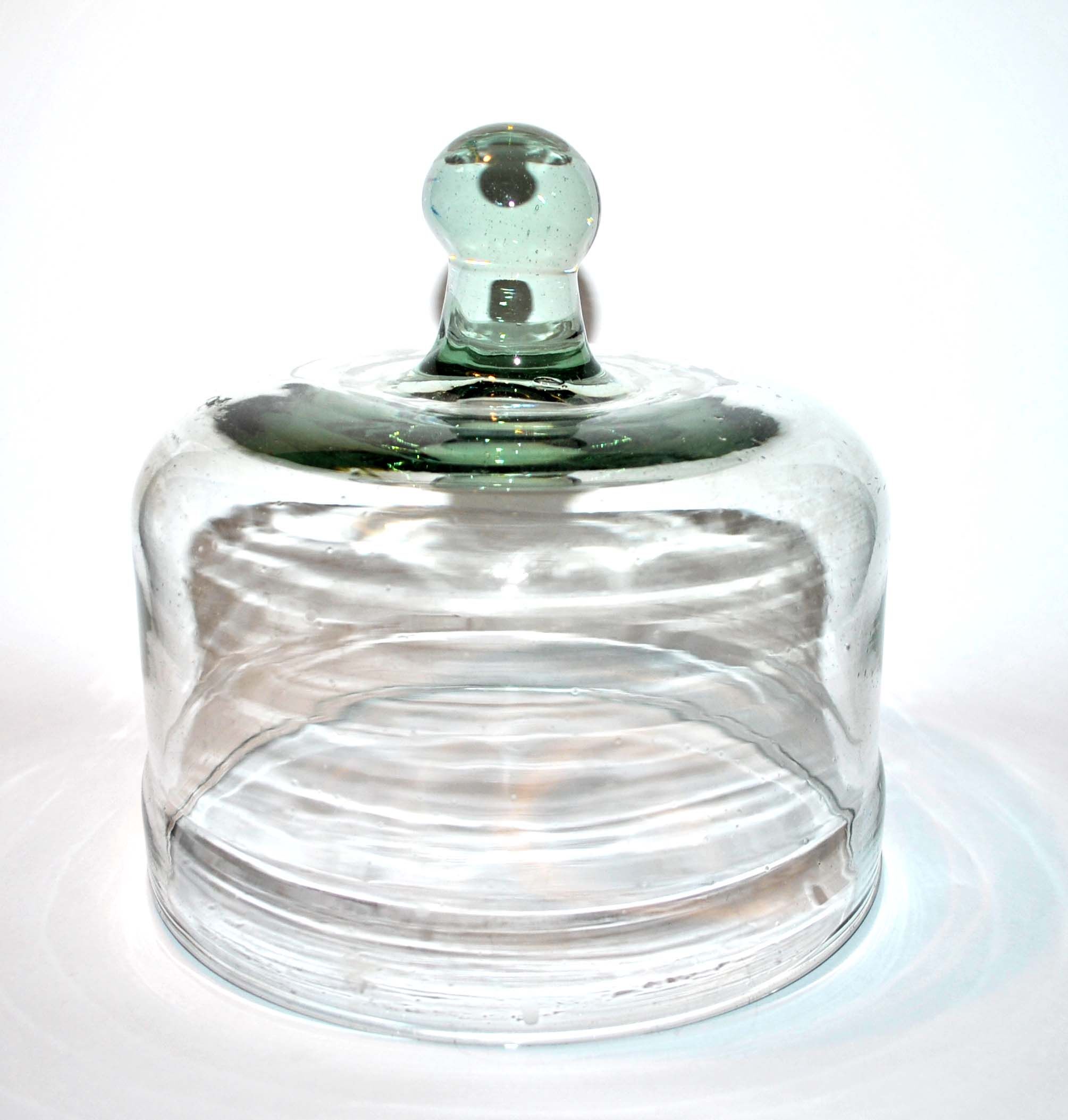 Old cheese bell in green blown glass - Vintage Globe display 19cm