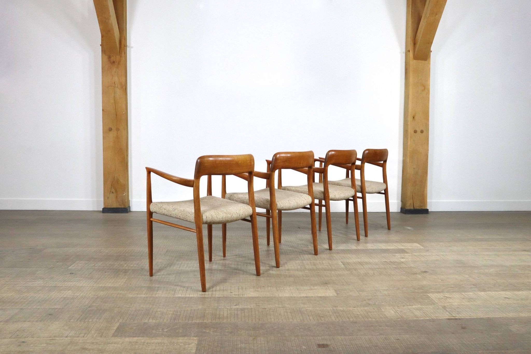 Set Of 4 Model 56 Dining Chairs In Oak By Niels Otto Møller, 1960s