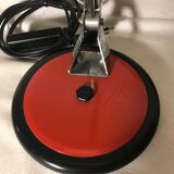 Table lamp Aluminor adjustable red metal chrome vintage