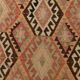 Turkish Vintage Kilim Rug: Shades Of Red Brown Handmade Wool Rug 160x417Cm