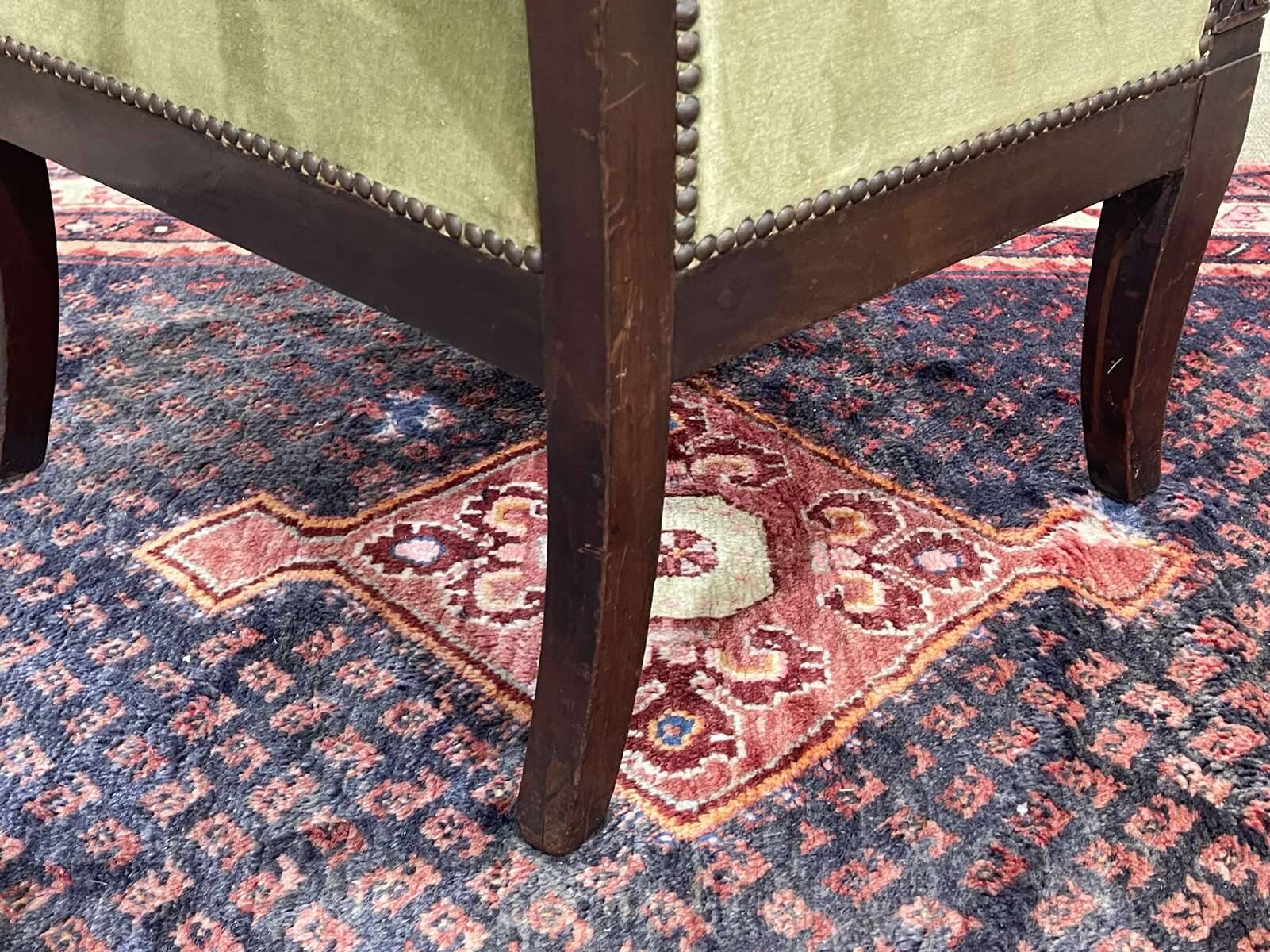 19th-century bergère in mahogany