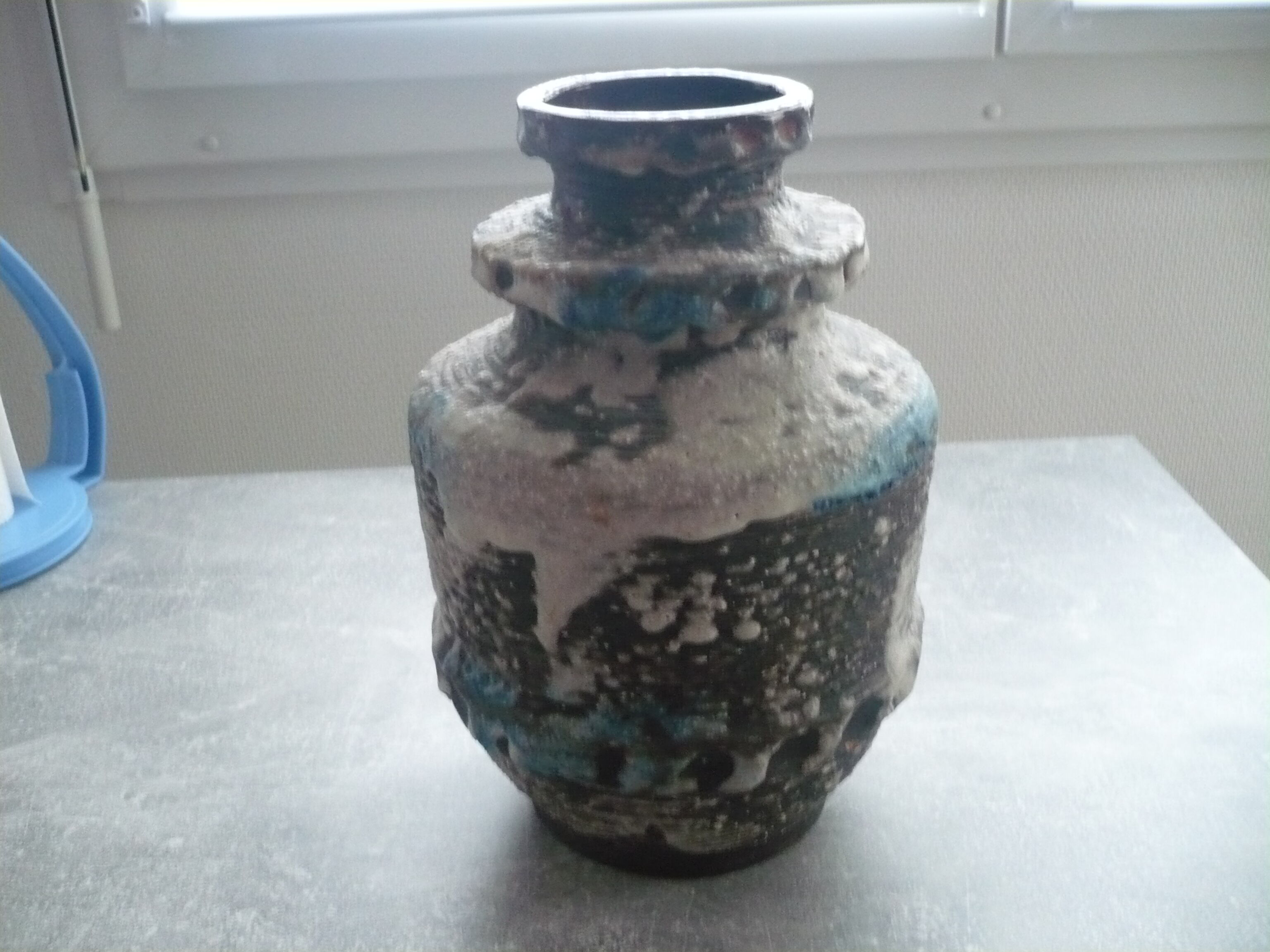 Ceramic vase with fat lava decor, Germany 7323-25