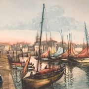 Eugène GAUGUET, 1872-1943.Les Sables d’Ollone.Eau-forte aquatinte