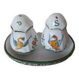 Servant pepper and salt earthenware of Moustiers