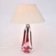 Lampe de table en verre rose Val St Lambert du milieu du siècle