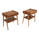 Set of 2 Scandinavian teak bedside tables, Carlström, Sweden, 1960