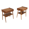 Set of 2 Scandinavian teak bedside tables, Carlström, Sweden, 1960