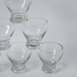 set of 6 wine glasses in chiseled glass 1960 9 X 8 cm