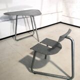 SPT steel table and its designer chair Atelier Serruys 2022