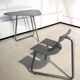 SPT steel table and its designer chair Atelier Serruys 2022