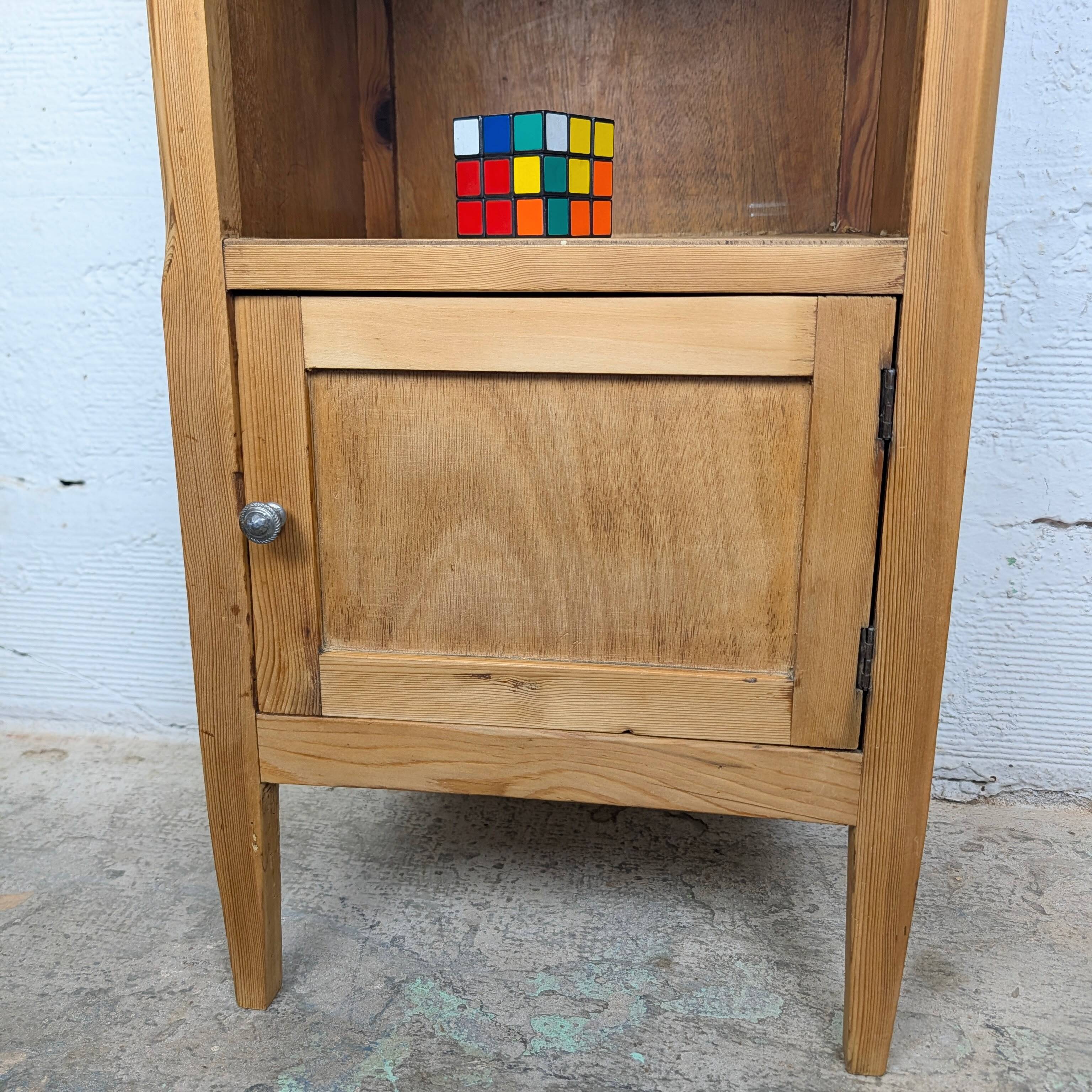 Art Deco bedside table in pine