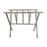 Magazine rack shabby chic bamboo brass, 1960