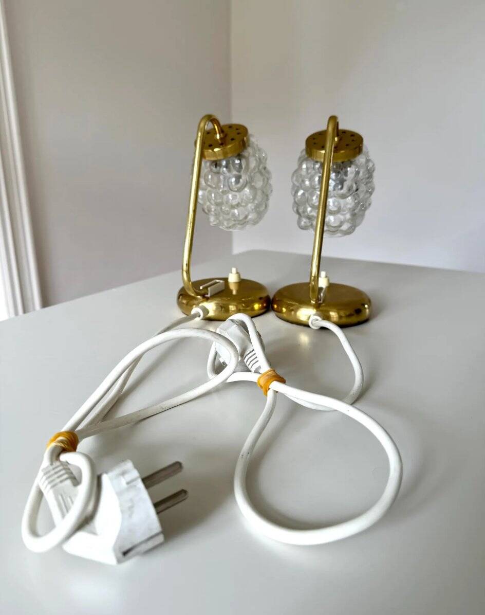 Helena Tynell, table  lamps, Glashütte Limburg, germany 1960s, set of 2