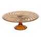 Orange Amber Art Deco Cake Plate Pastry Dish Val Saint Lambert