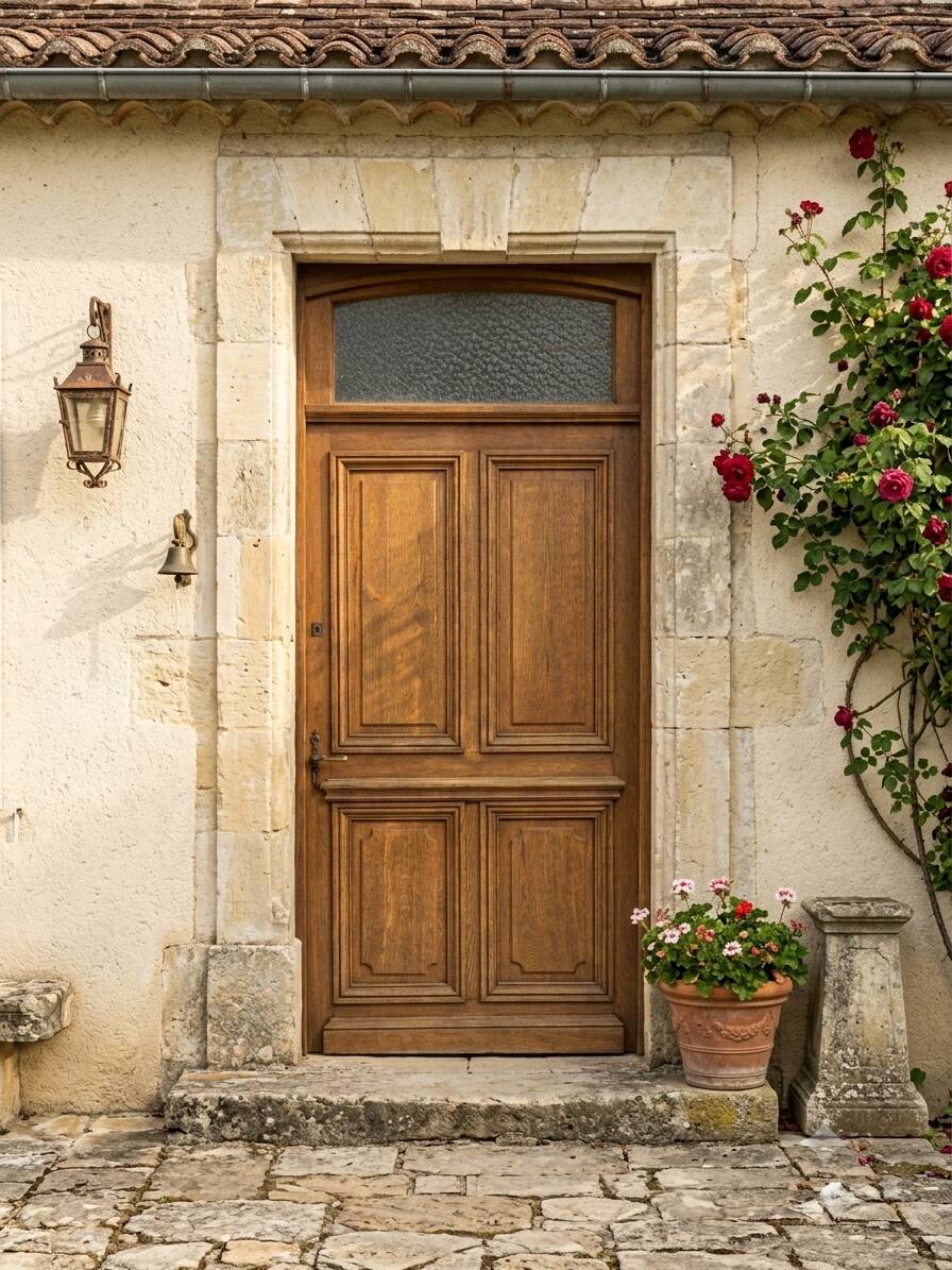 Solid oak entrance door 19th century