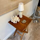 Folding side table in solid wood