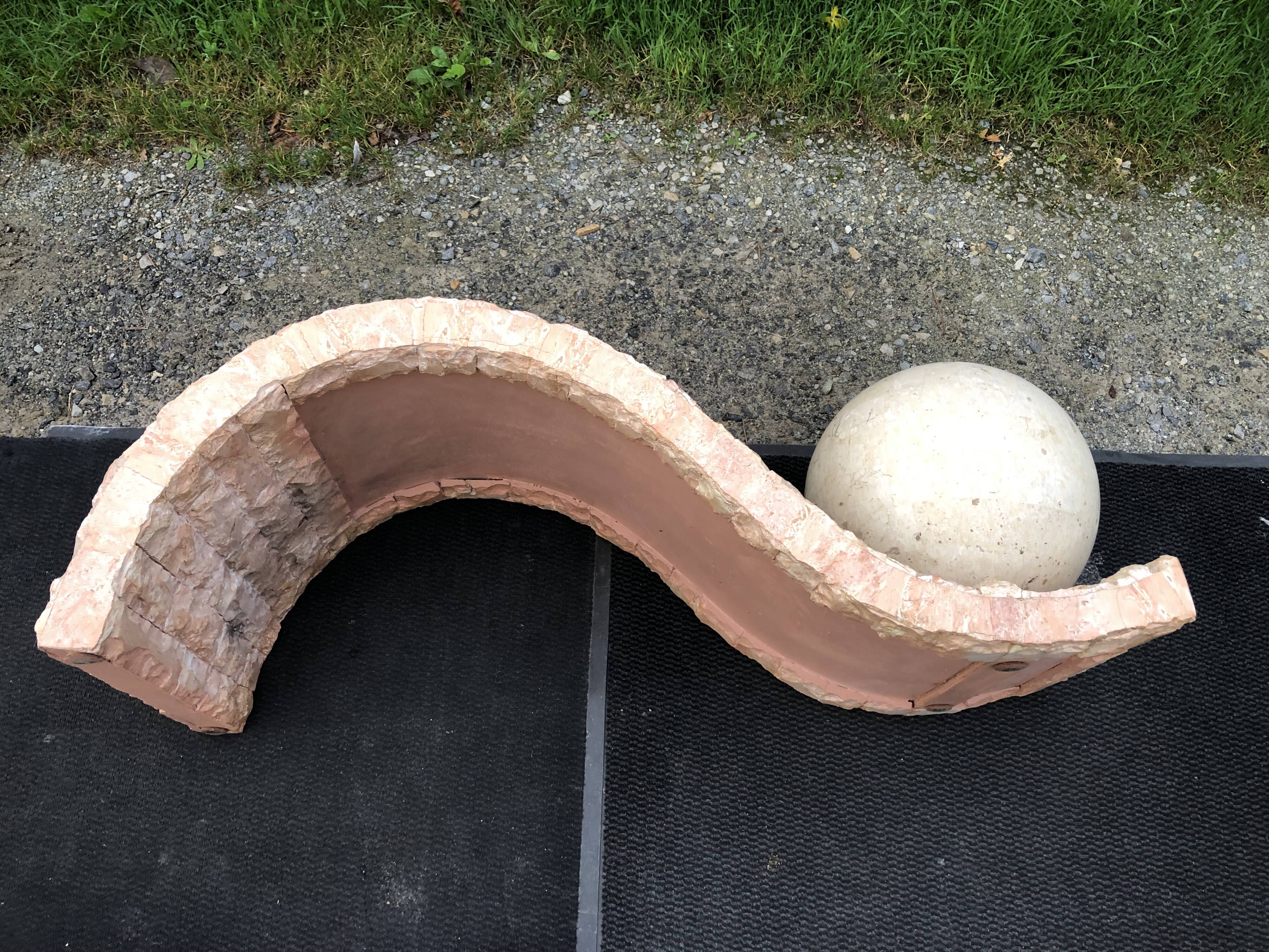 80s design coffee table. made of Mactan travertine stones from Magnussen ponte.