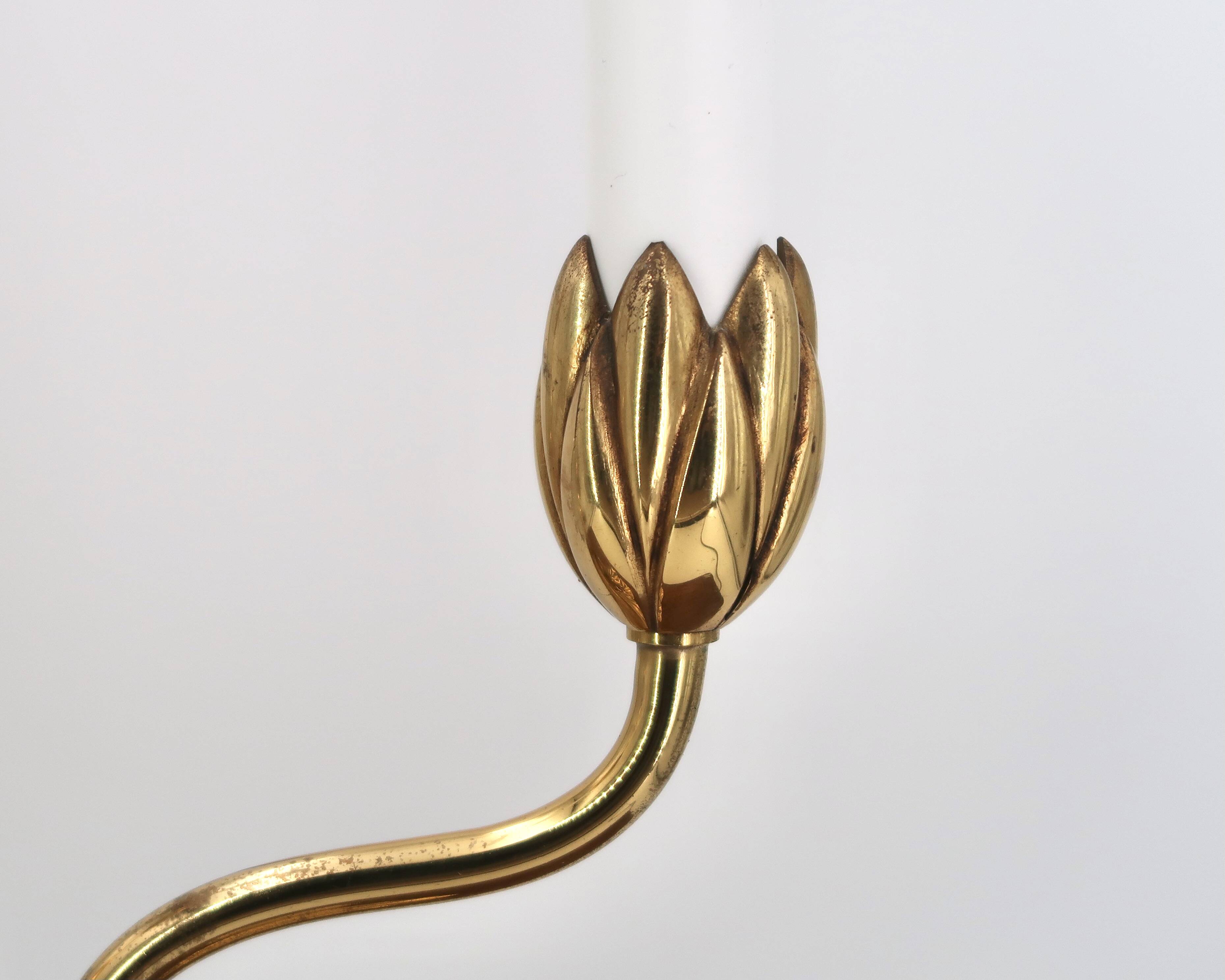 Bronze Water Lily Lamp by Lucien Gau, 1990s
