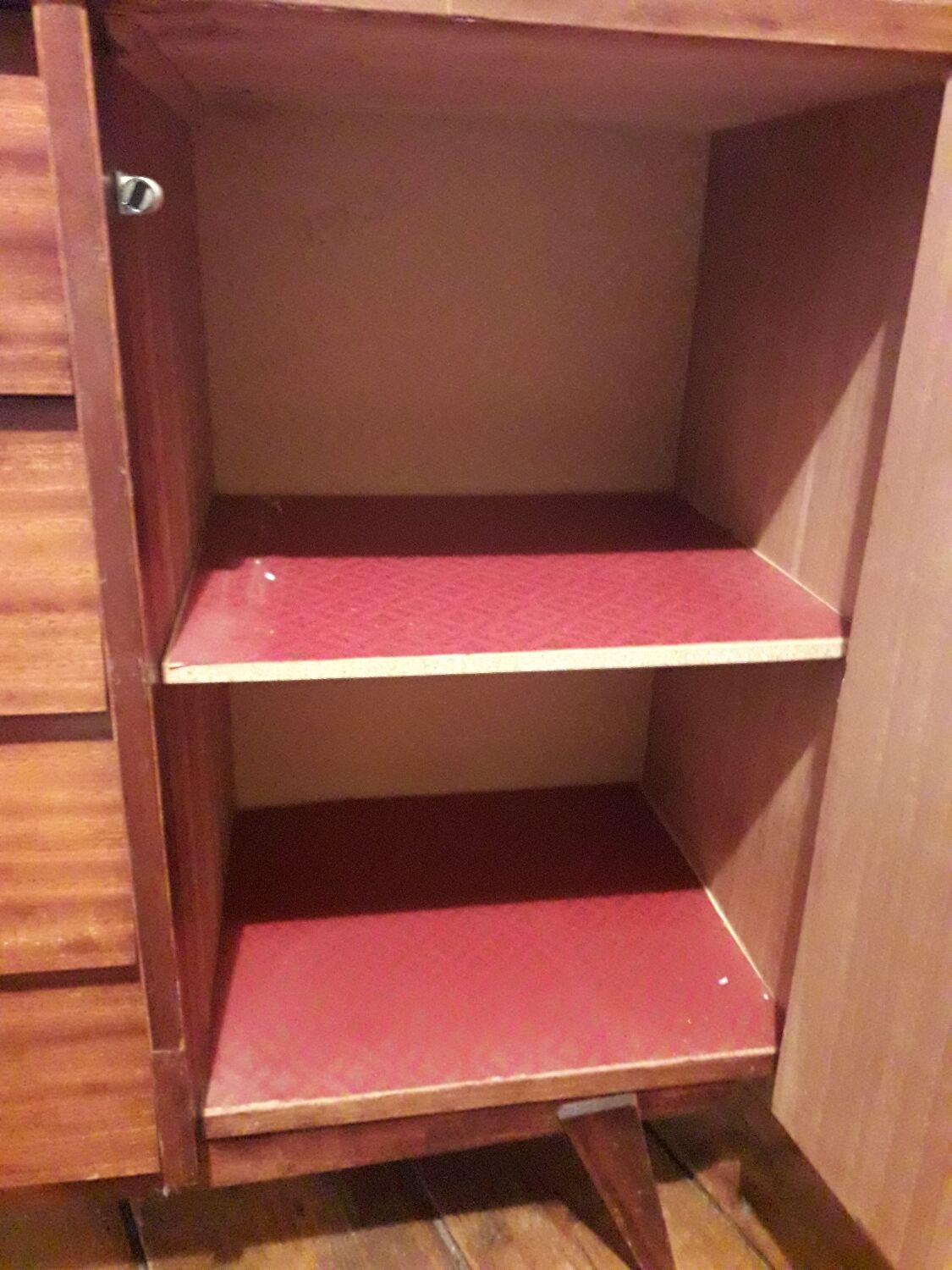 Vintage teak chest of drawers with compass legs