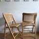 Pair of folding chairs in caning