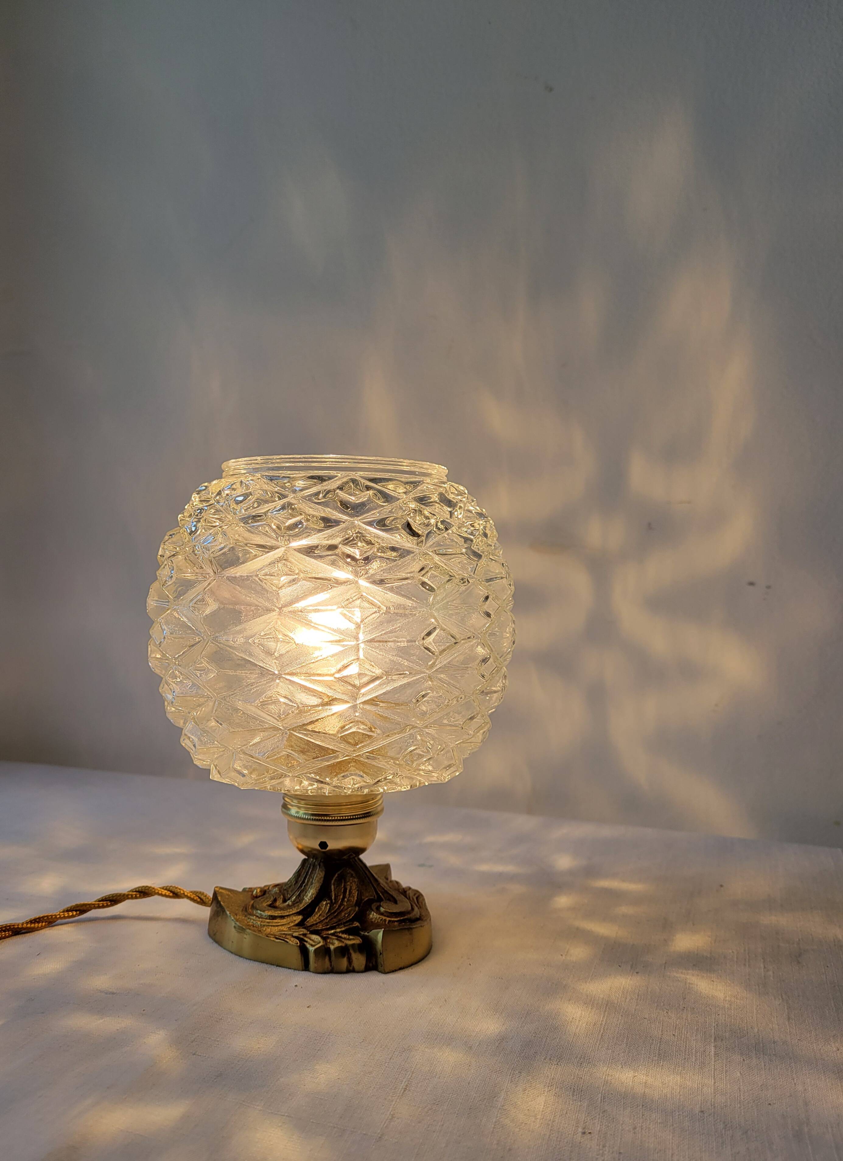 Bronze and glass lamp