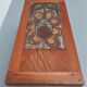 70s wooden coffee table with ceramic tray