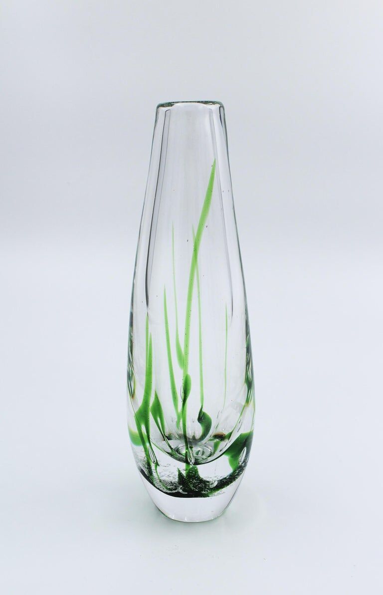 Vicke Lindstrand Glass Vase by Kosta 1960s