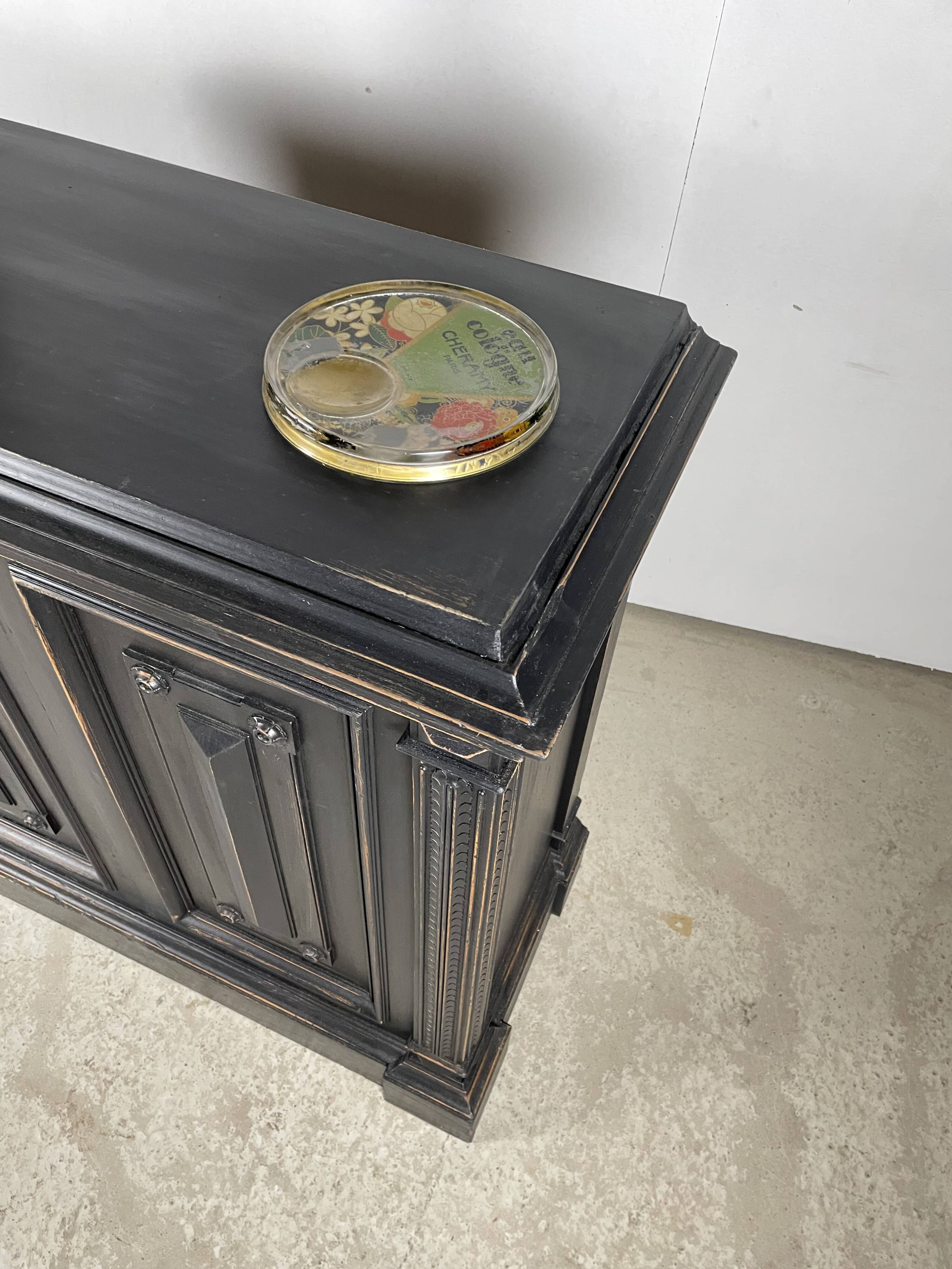 19th-century solid wood trade counter