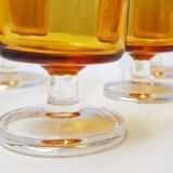 6 70's amber-coloured walking glasses