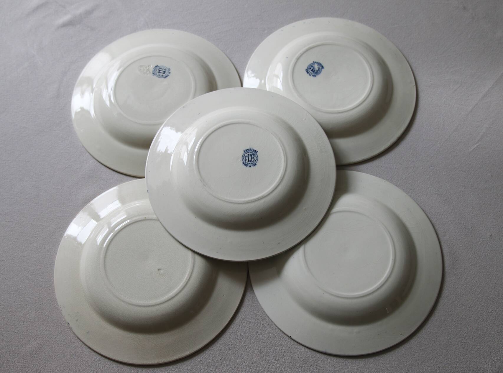 5 deep plates Salins Terre de Fer AB model Saussure