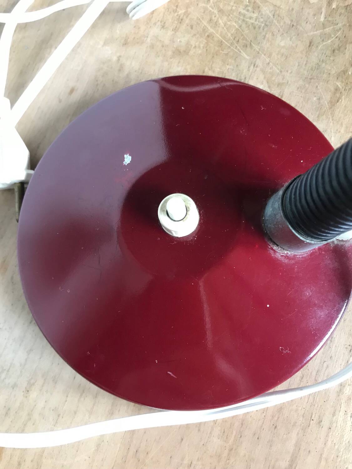 Vintage flexible burgundy metal desk lamp