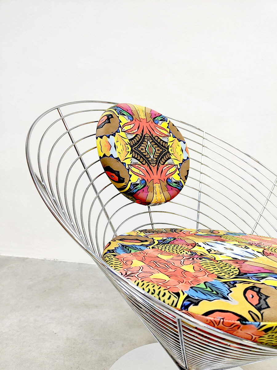 Vintage wire cone easy chair Fritz Hansen Verner Panton