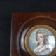 Framed 19th-century miniature gouache portrait of an aristocratic woman