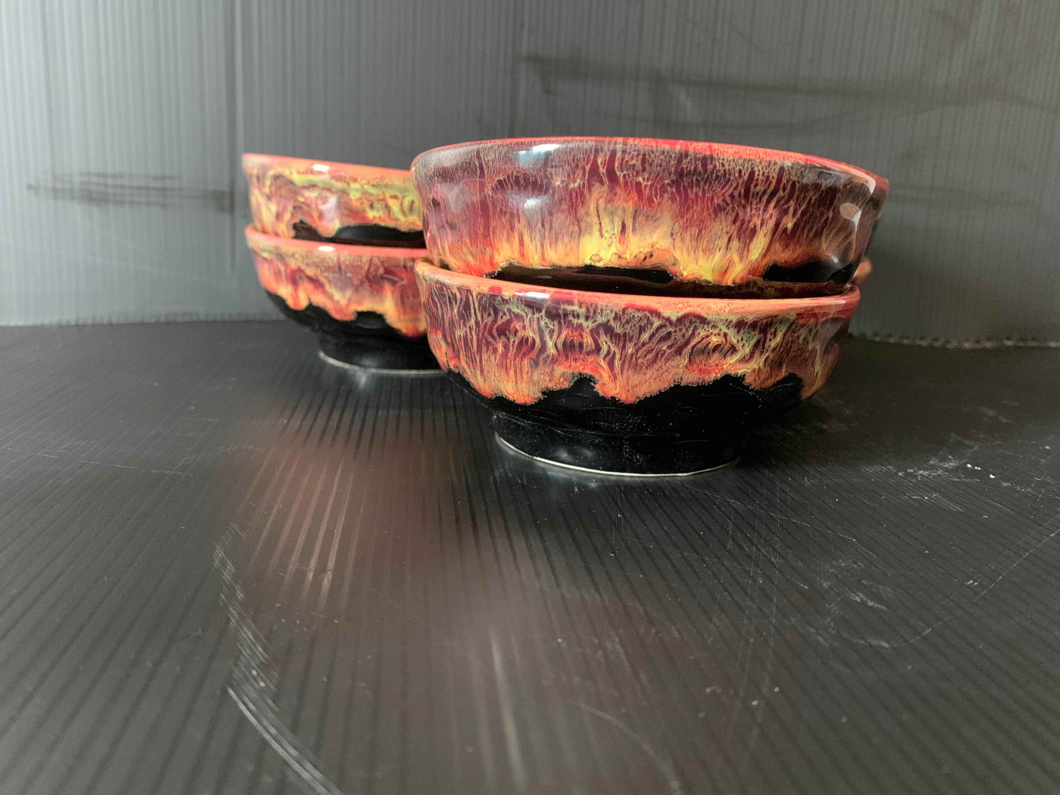 6 Morvan earthenware cups