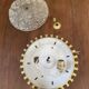 Vintage ceiling light with cut glass and gold metal.