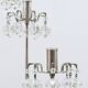 Silver-plated candlestick, faceted Swarovski crystals, Austria, 1960s