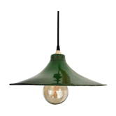 Suspension enamelled lampshade green