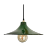 Suspension enamelled lampshade green