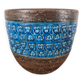 Terracotta vase with trifoglio decoration, ceramic by Aldo Londi for Bitossi, Italy, 1960.