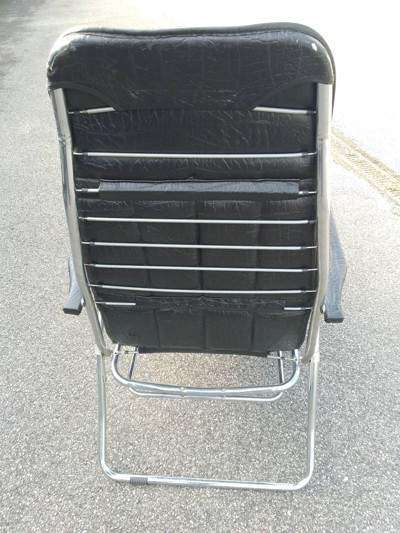 Vintage maule marga airstream reclining folding chair footrest design 1970