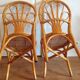 4 chairs rattan wicker canned vintage