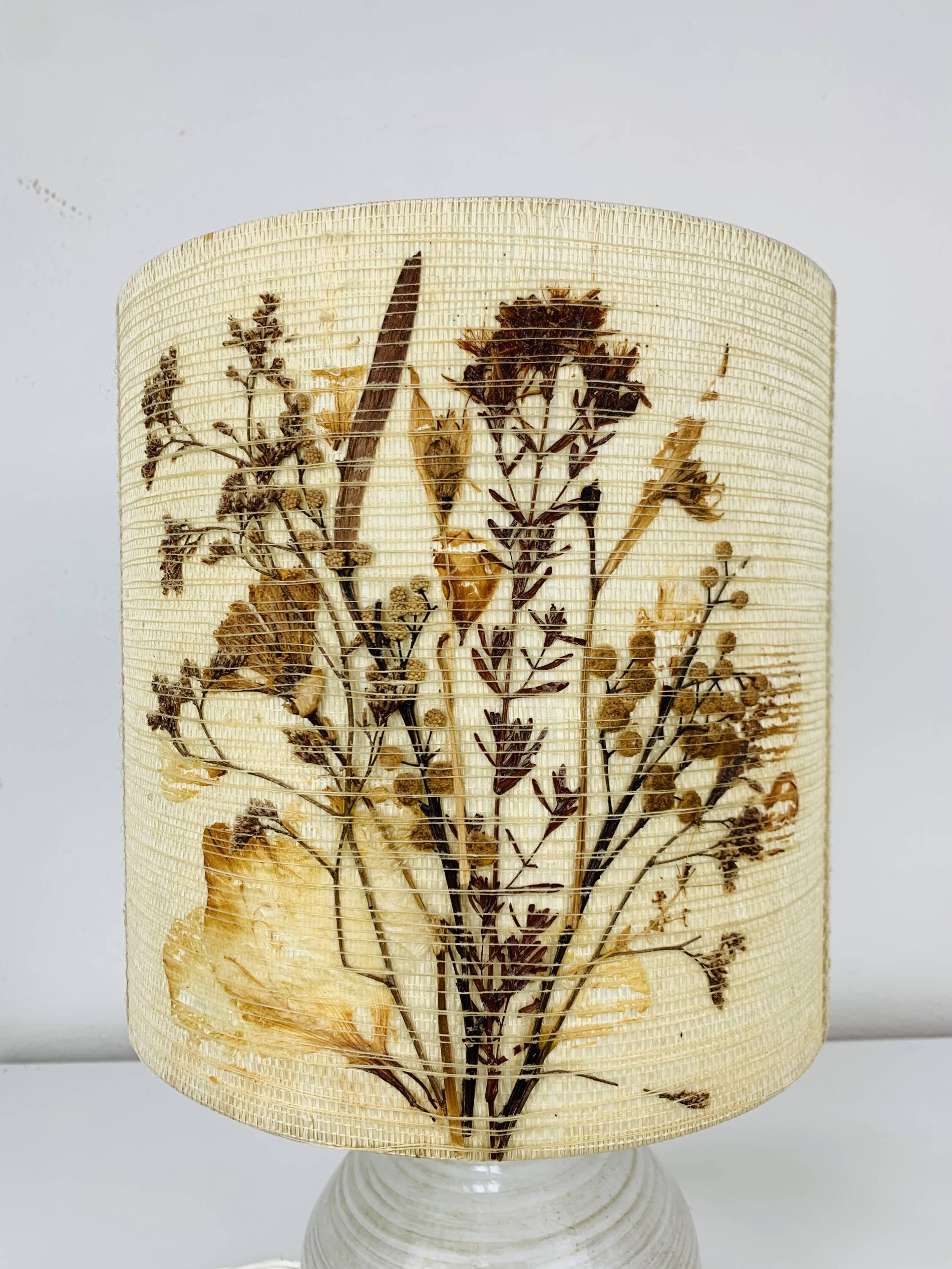 Ceramic ball lamp and dried flower lampshade