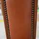 6 Art Deco walnut and leather chairs