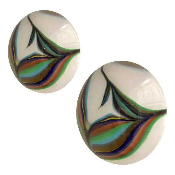 White Murano Glass Wall Lights by Simoeng – Set of Two