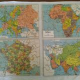 Set of 4 old puzzles with geographical themes