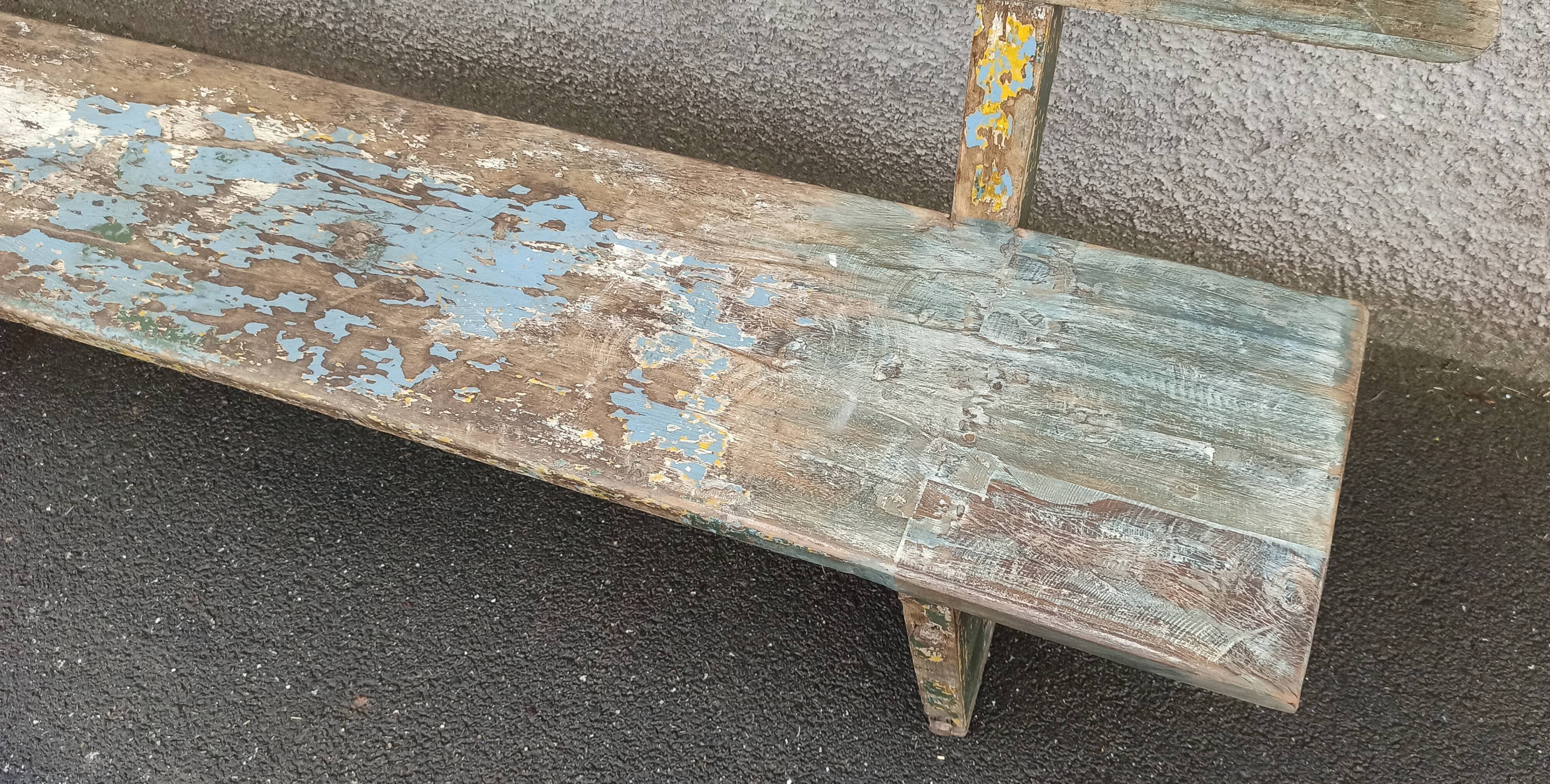 Old wooden bench with beautiful patina