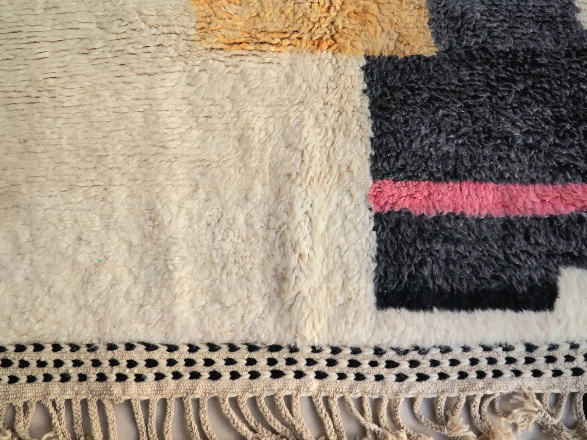 Personalized Moroccan wool Beni Ouarain rug